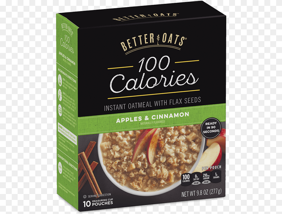Better Oats 100 Calories Apples And Cinnamon Instant Better Oats Raw Pure And Simple Organic Bare Instant, Breakfast, Food, Oatmeal Png Image