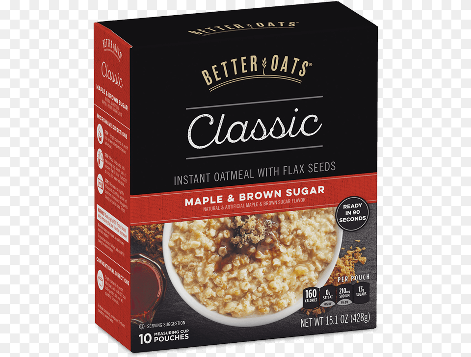 Better Oats Classic Maple Amp Brown Sugar Instant Oatmeal, Breakfast, Food Free Png Download