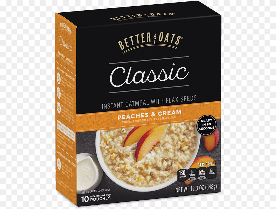 Better Oats Classic Peaches Amp Cream Instant Oatmeal Better Oats Raw Pure And Simple Organic Bare Instant, Breakfast, Food Free Png Download