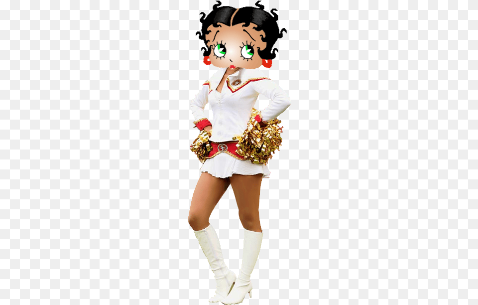 Betty Boop 49ers Gold Rush Cheerleader Photo Bettyboop49ers San Franciso 49ers Cheerleader African American Betty, Person, Clothing, Costume, Dancing Png