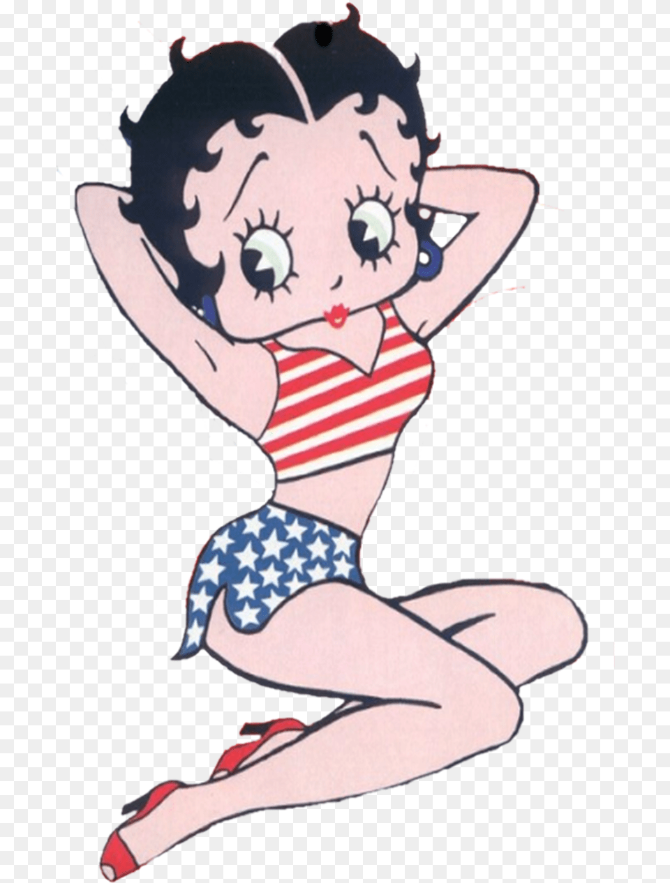 Betty Boop Americas Sweetheart Betty Boop American Flag, Baby, Person, Face, Head Png
