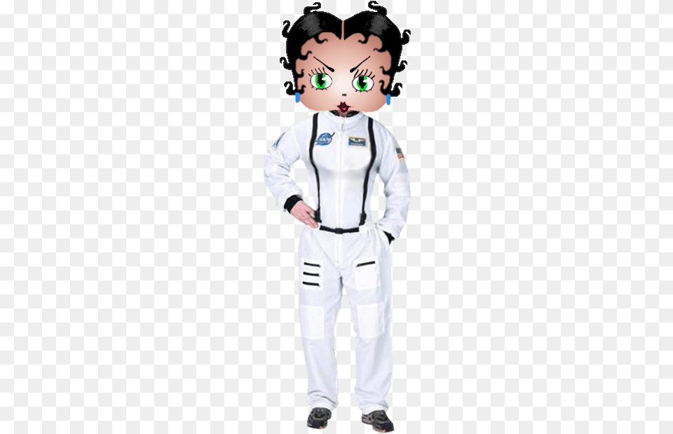 Betty Boop Astronaut Photo Bettyboopastronaut Adult Astronaut Suit In White Size Small, Person, Face, Head, Accessories Png