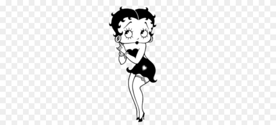 Betty Boop Black And White, Stencil, Animal, Bear, Mammal Png Image