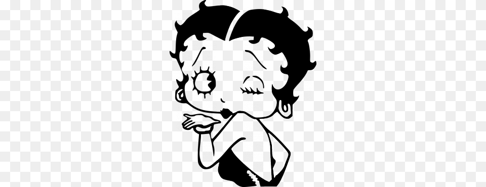 Betty Boop Black And White, Stencil, Face, Head, Person Free Png Download