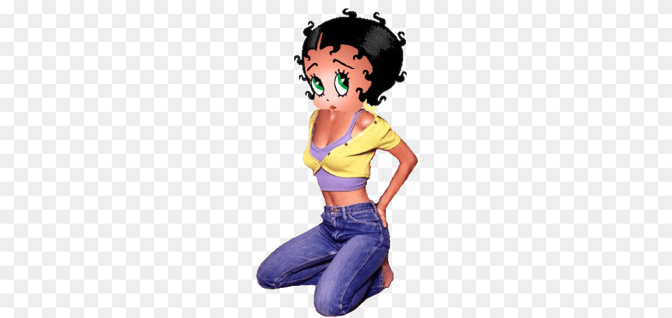 Betty Boop Boop, Clothing, Pants, Kneeling, Person Free Png