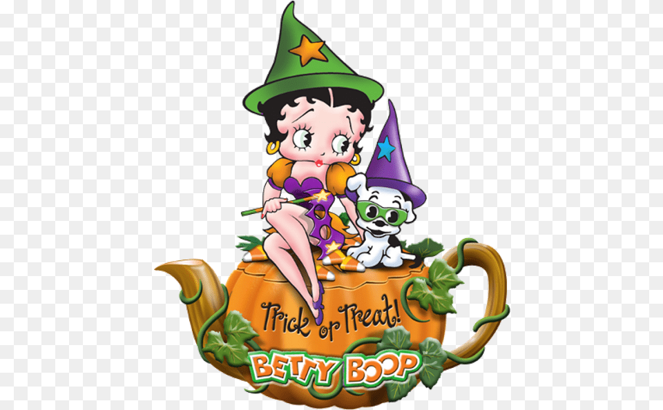 Betty Boop Halloween Good Morning Trick Or Treat Clipart Hello October Betty Boop, Cookware, Pottery, Pot, Clothing Free Transparent Png