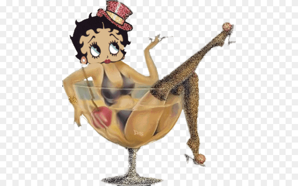 Betty Boop In A Martini Glass, Dancing, Leisure Activities, Person, Face Png Image