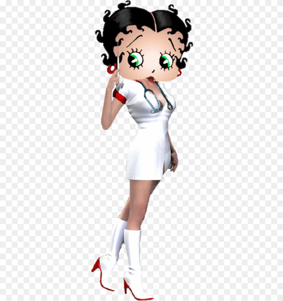 Betty Boop In Nurse Uniform, Adult, Shoe, Person, High Heel Free Png