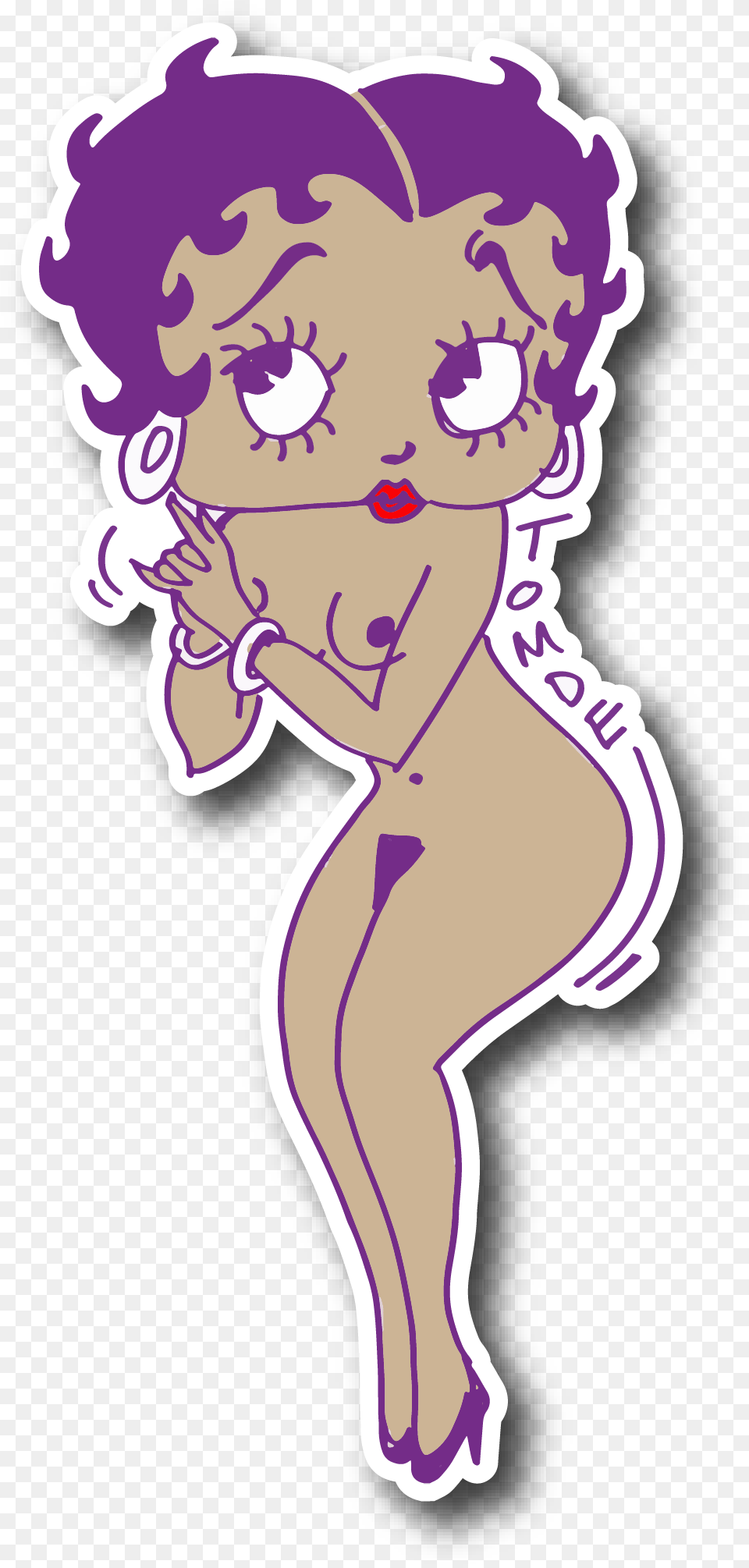 Betty Boop Pinup Sticker Cartoon, Purple, Baby, Person, Cupid Png Image