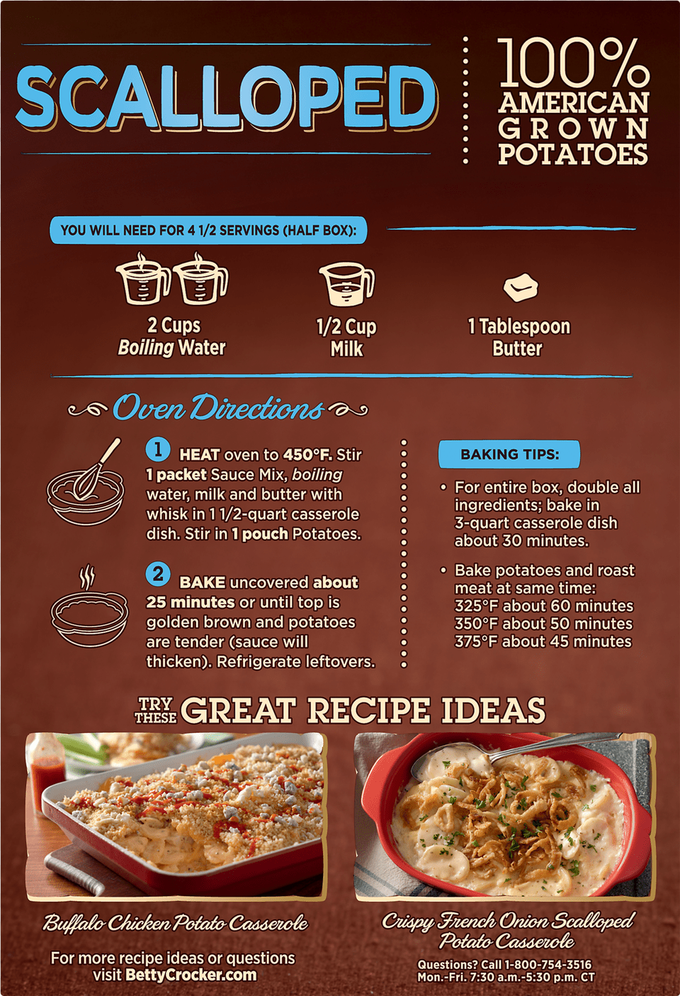 Betty Crocker Scalloped Potatoes Box Recipe, Advertisement, Poster, Text, Menu Free Png