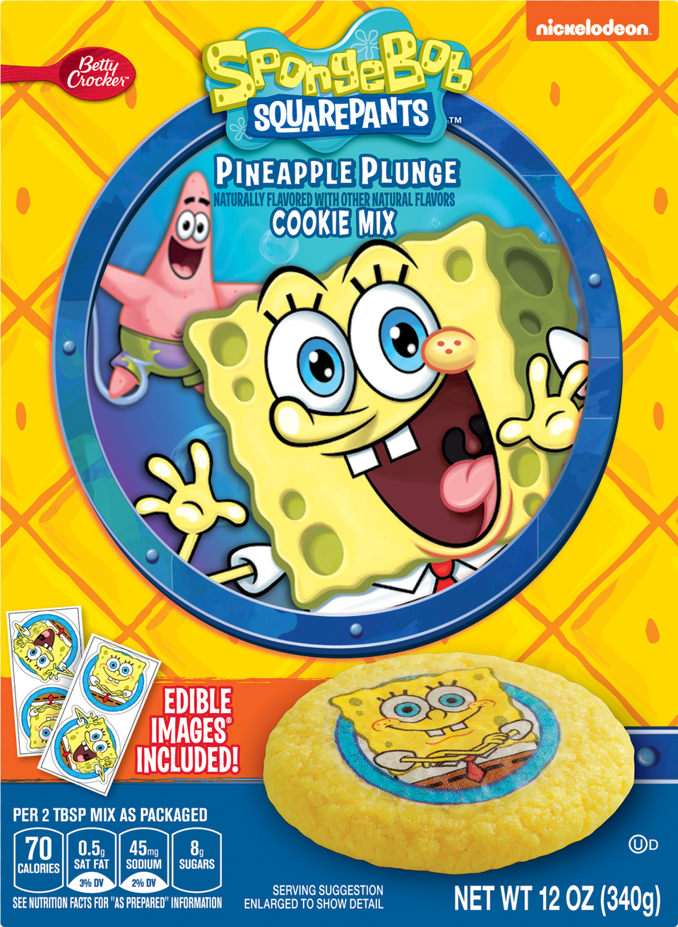 Betty Crocker Spongebob Squarepants Pineapple Spongebob Cookies Betty Crocker, Advertisement Free Png Download