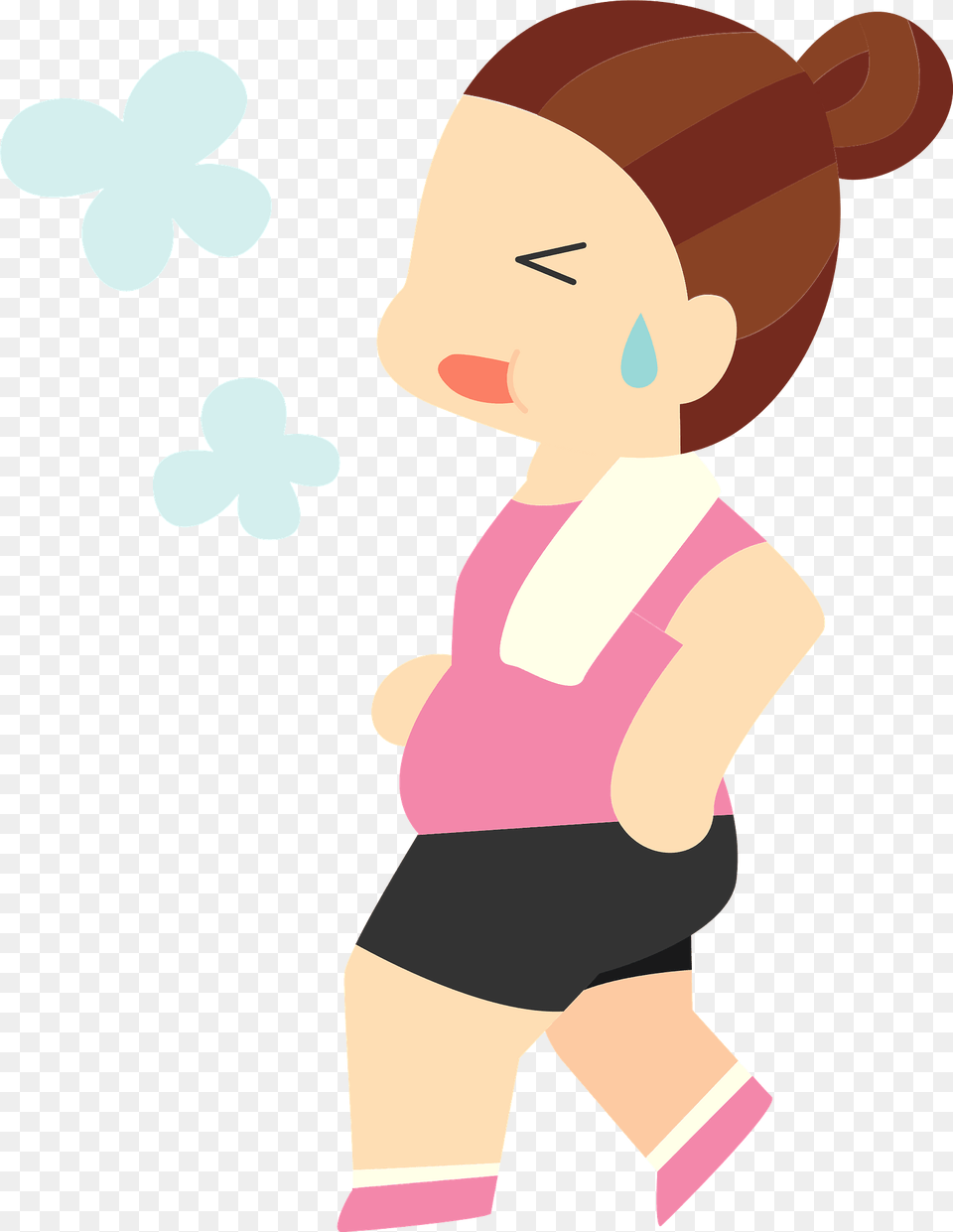 Betty Fat Woman Is Exercising Clipart, Clothing, Shorts, Baby, Person Free Transparent Png