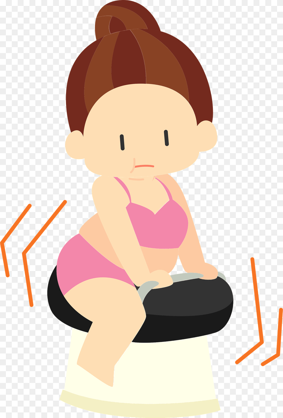 Betty Fat Woman Is Exercising Clipart, Indoors, Bathroom, Potty, Room Png