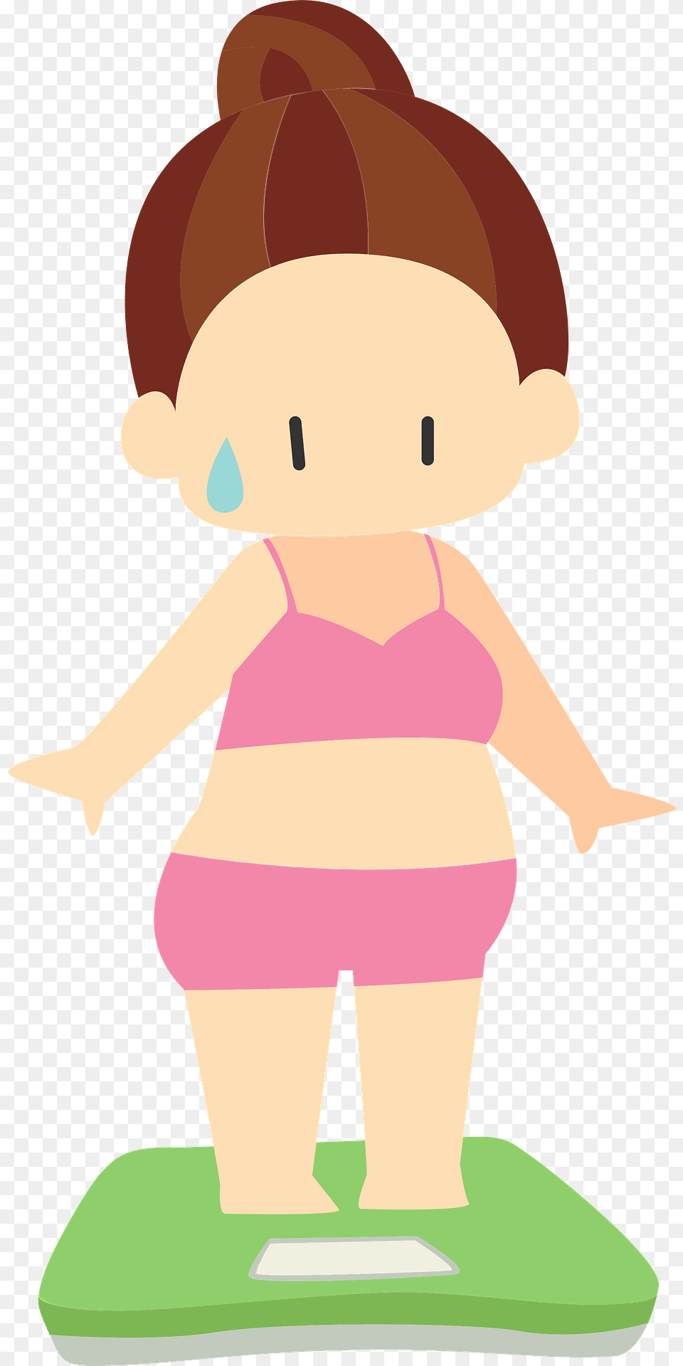 Betty Fat Woman Is Weighing Herself On A Scale Clipart, Baby, Person, Face, Head Png