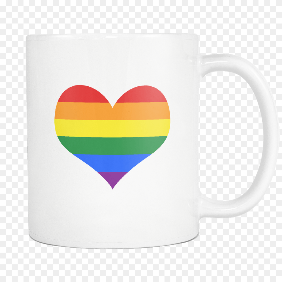 Between My Valentine Rainbow Heart Mug Be Loud Be Proud, Cup, Beverage, Coffee, Coffee Cup Png Image