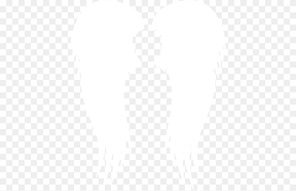 Between The Shape Of Two Angel Wings There Is A Silhouette Silhouette, Cutlery Free Transparent Png