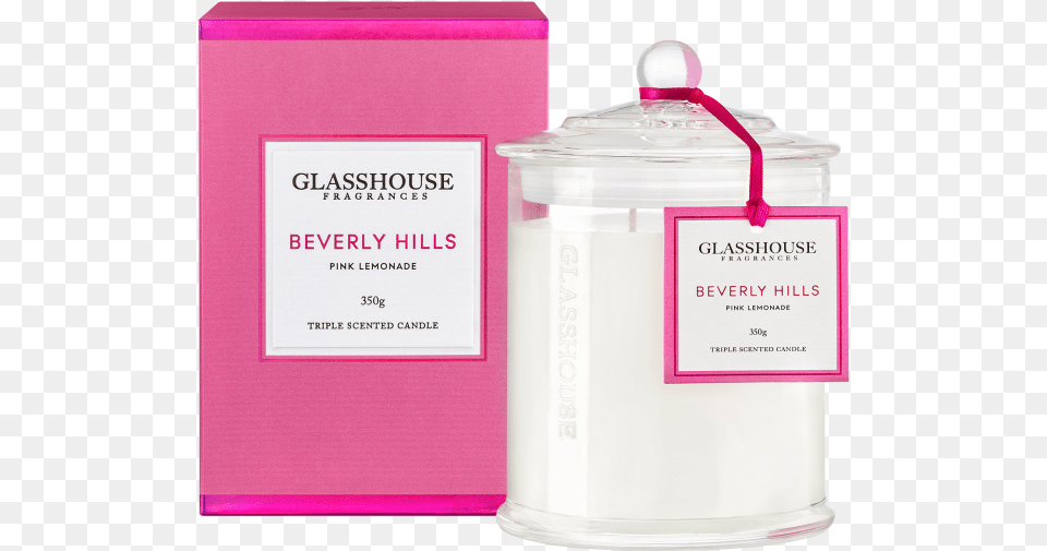Beverly Hills Pink Lemonade Triple Scented Candle By Pink Lemonade Glasshouse Candle, Bottle, Jar, Shaker, Cosmetics Png Image
