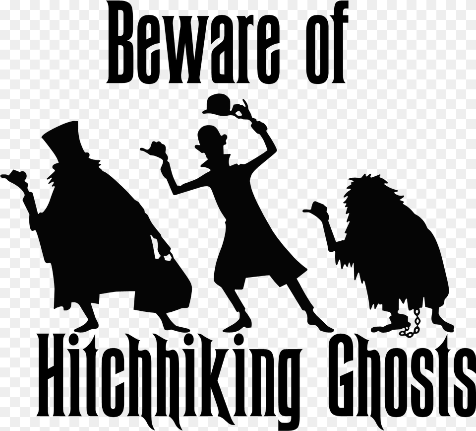 Beware Of Hitchhiking Ghosts Decal Beware Of Hitchhiking Ghosts, Dancing, Leisure Activities, Person, Silhouette Png Image