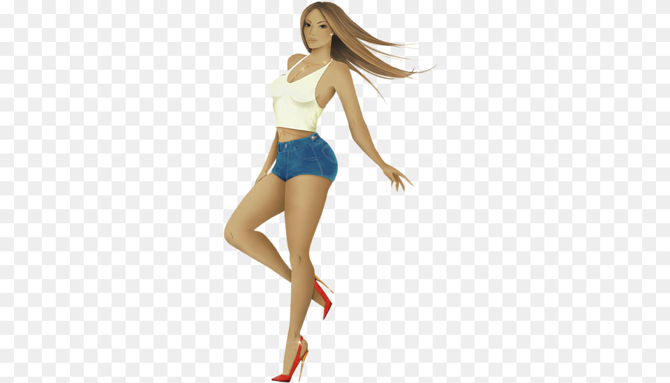 Beyonce Crazy In Love 3 Shower Curtain Girl, High Heel, Clothing, Shorts, Footwear Free Png Download