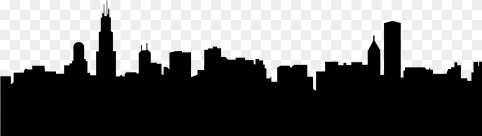 Beyond The Park Chicago Skyline Silhouette Outline, Gray Free Transparent Png