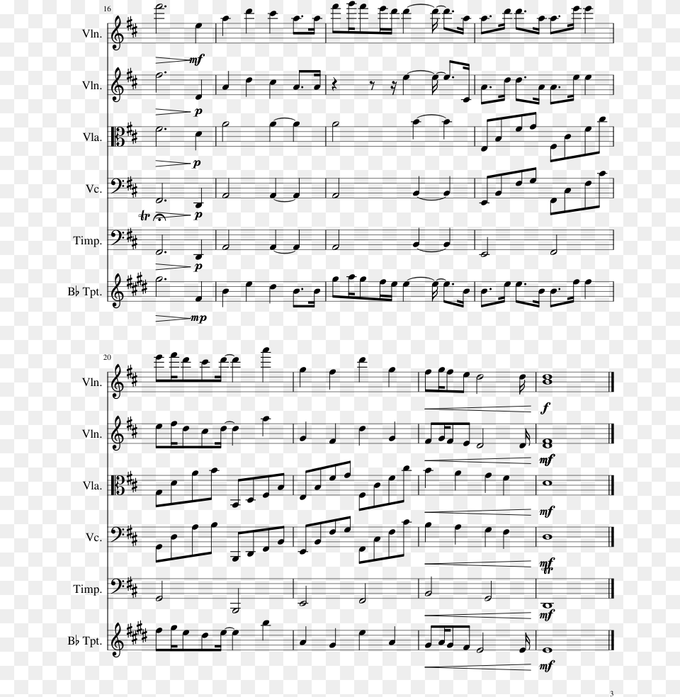Bgm Theme Three Sheet Music Composed By Arr Violin, Gray Free Png Download