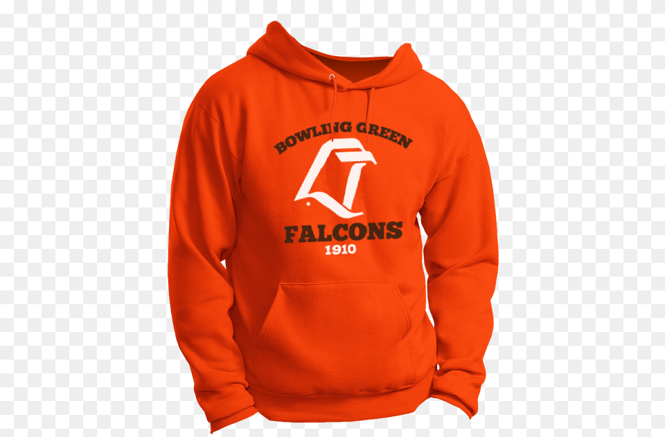 Bgsu Vintage Lt Logo Orange Hoodie Bowling Green State University, Clothing, Knitwear, Sweater, Sweatshirt Png