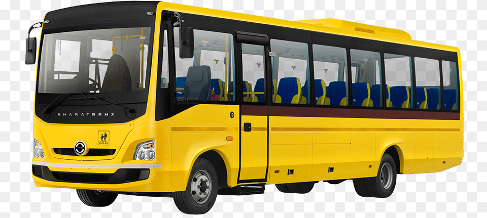 Bharatbenz School Bus, Transportation, Vehicle, Machine, Wheel Png