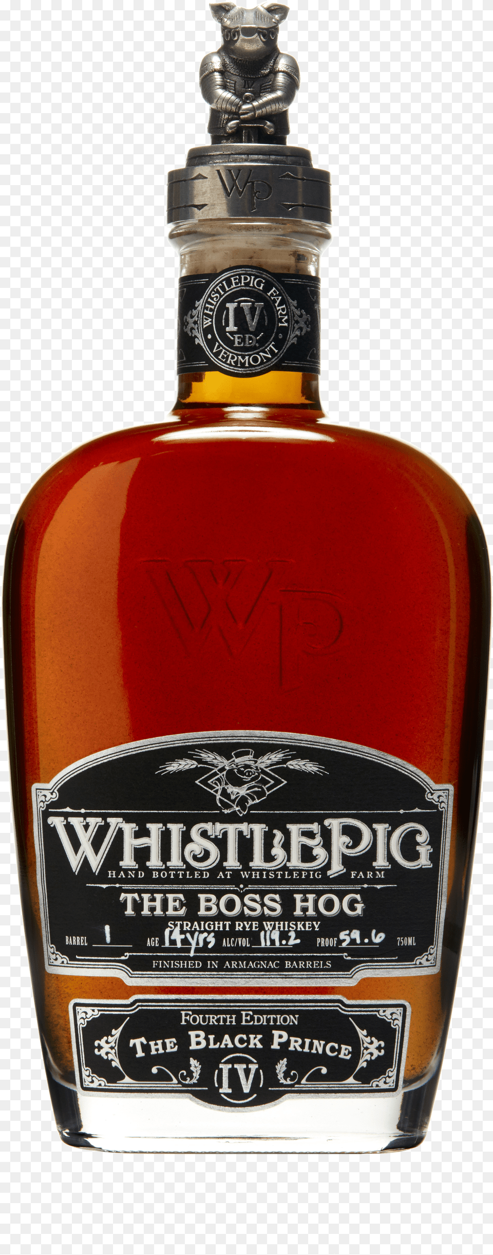 Bhiv Transparent Bottle Shot Image Whistlepig Rye Whiskey 13 Year The Boss Hog Png