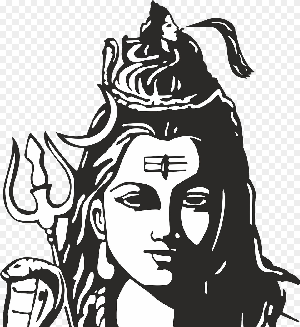 Bhole Baba Pencil Sketch Shiva Tattoo, Stencil, Person, Art, Face Free Transparent Png
