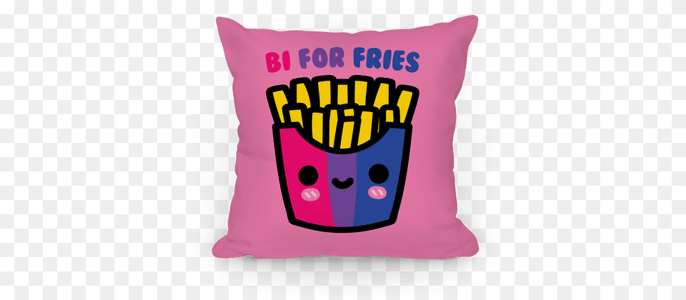 Bi For Fries Pillow Happy National French Fry Day, Cushion, Home Decor Free Png