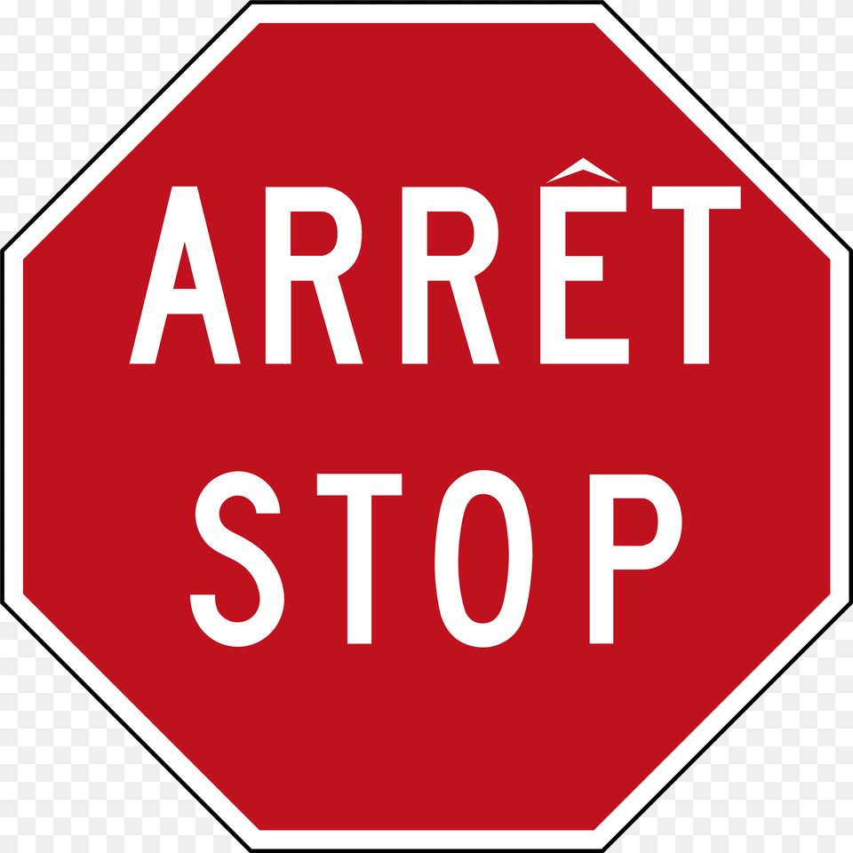 Bi Lingual Canadian Stop Sign, Road Sign, Symbol, First Aid, Stopsign Free Png