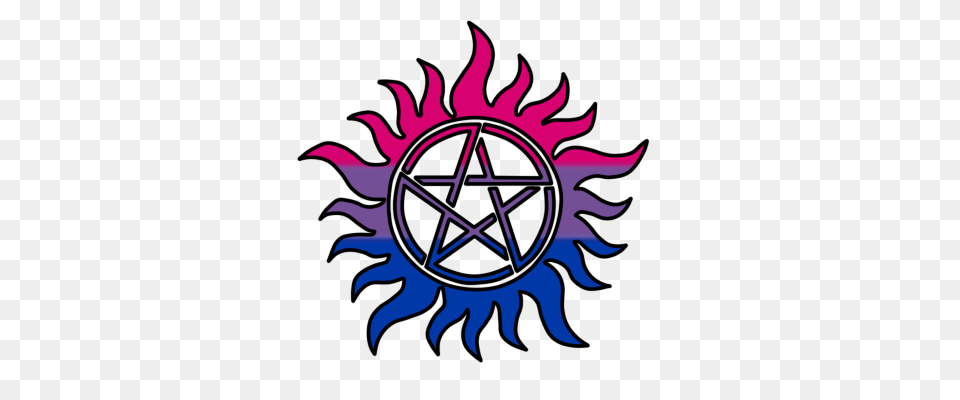 Bi Pride Supernatural Antipossesion, Star Symbol, Symbol, Emblem, Machine Free Png