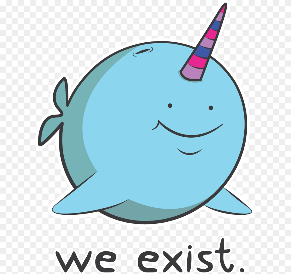 Bi Pride We Exist Narwhal, Animal, Dolphin, Mammal, Sea Life Free Png Download