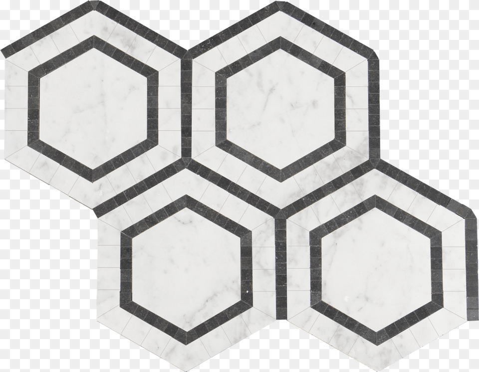 Bianco Gioia Marble Mosaic Tile Ovation Hexagon Wblack Lash Lift Lash Bomb, Cross, Symbol, Pattern Free Transparent Png