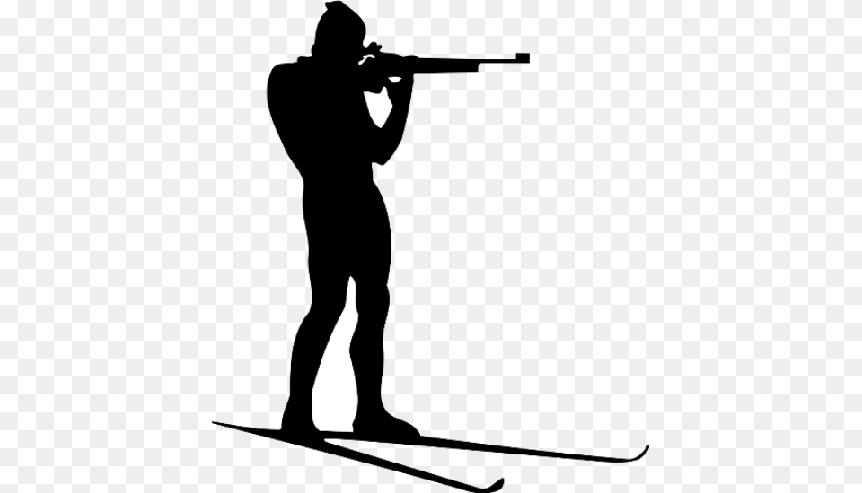 Biathlon, Silhouette, Stencil, Clothing, Long Sleeve Free Png