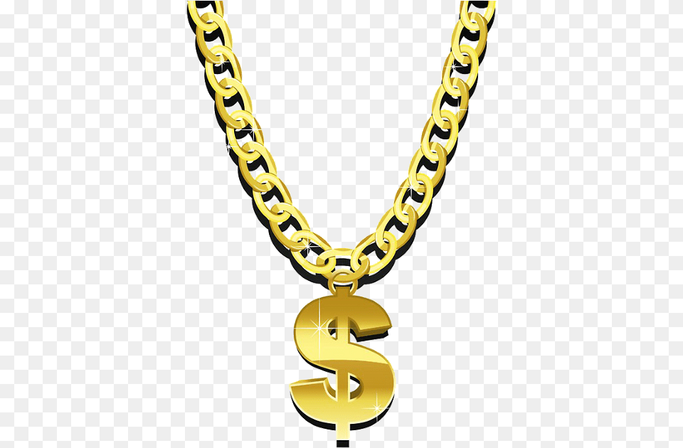 Bib T Shirt Gold Necklace Chain Gold Chain Cartoon, Accessories, Jewelry Free Png Download