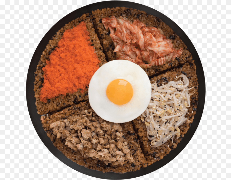 Bibim Pokapoka Rice Fried Egg, Food, Food Presentation, Meal, Fried Egg Png