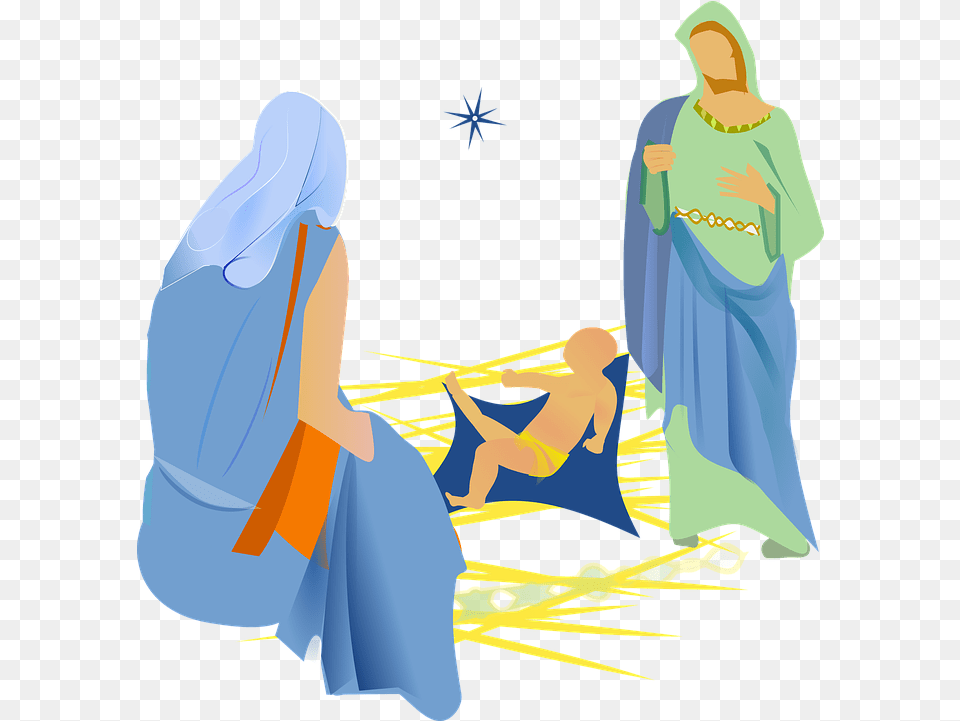 Bible Christian Christmas Jesus Mary And Joseph, Adult, Female, Person, Woman Free Png Download