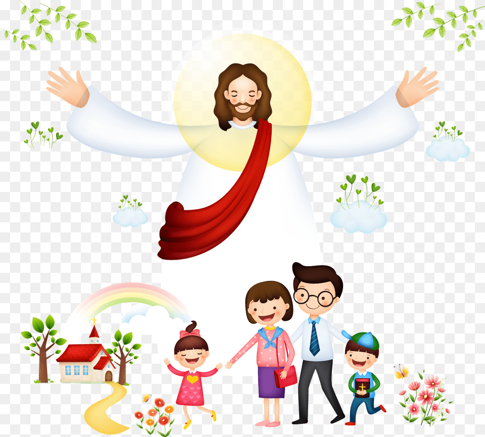 Bible Jesus Vector Christianity Christianity Children, Person, Baby, Adult, Woman Free Png