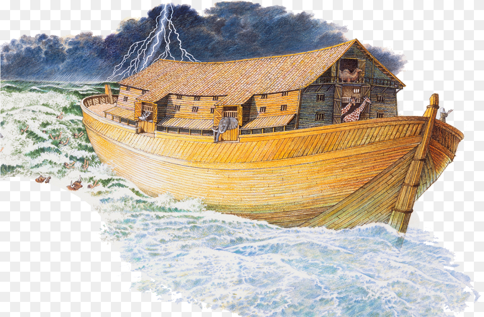 Bible Noahs Ark Drawing Illustration Noah39s Ark And Other Bible Stories Book, Boat, Vehicle, Transportation, Nature Free Png Download
