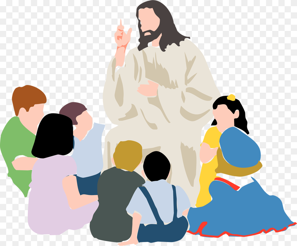 Bible Of About Little Children Rite Christian Clip Art Jesus Teaching, Person, People, Adult, Man Free Transparent Png