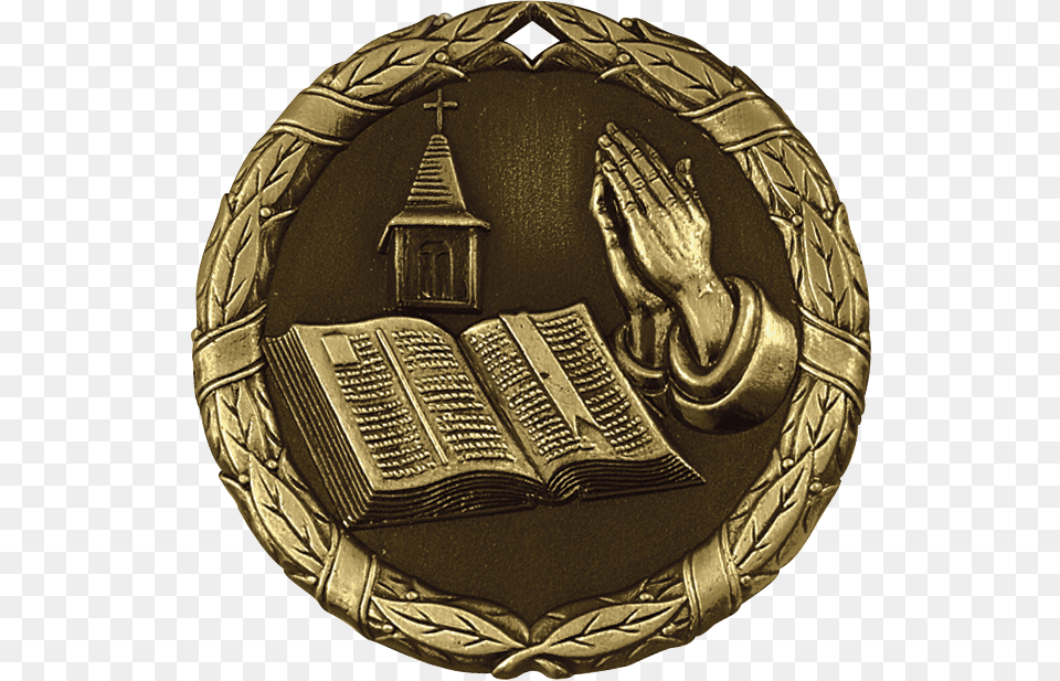 Bible Praying Hands Extreme Medalliondata Rimg Emblem, Bronze, Gold, Badge, Logo Png Image