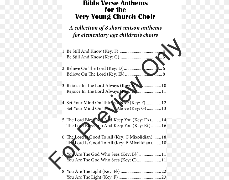 Bible Verse Anthems For The Very Young Church Choir Abandoned Fun House Viola, Page, Text, Menu, Document Png