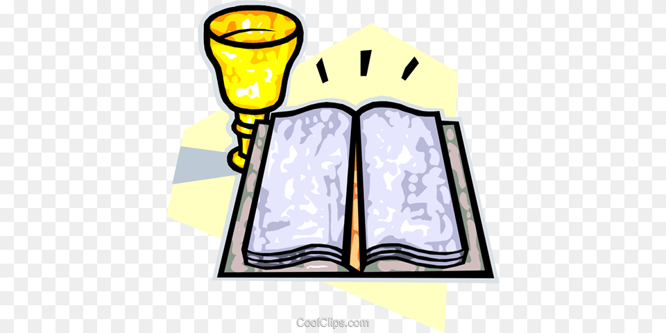 Bible With Communion Cup Royalty Vector Clip Art Illustration, Book, Light, Publication, Lamp Png Image