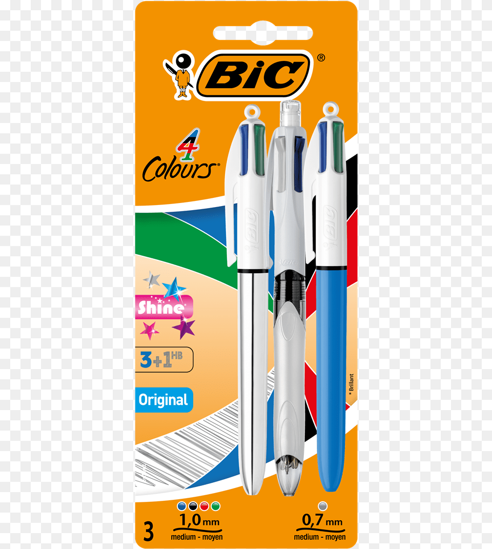 Bic Bolgrafo 4 Color Tinta Pastel Blist 80 Gr, Advertisement, Poster, Pen Free Png Download
