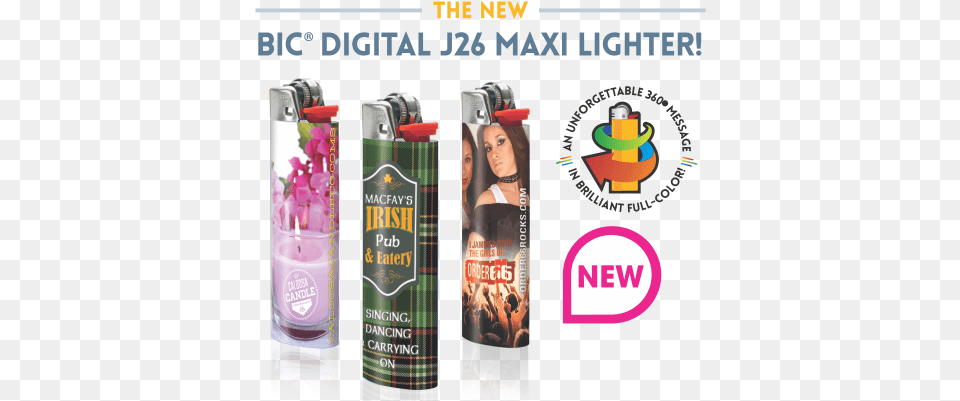 Bic Full Color Lighter Custom Lighters, Adult, Female, Person, Woman Png Image