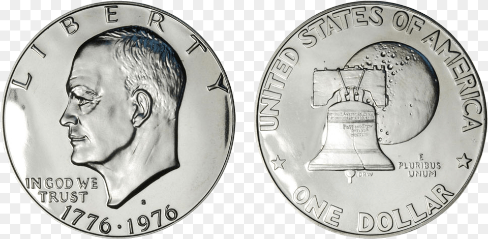 Bicentennial Eisenhower Dollar Coin Picture Eisenhower Bicentennial Dollar Type, Adult, Male, Man, Person Png Image