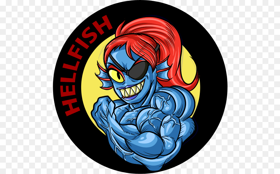 Biceps Big Muscles Eye Patch Eyewear Female Fin Undyne Muscle, Book, Comics, Publication, Person Free Png