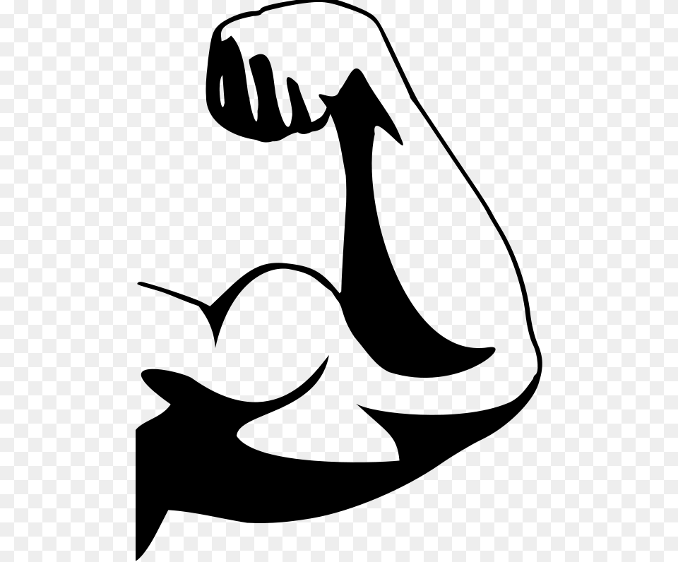 Biceps Clipart, Gray Png Image