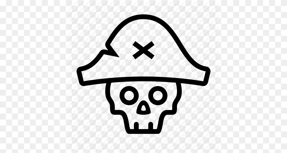 Bicorn Dead Hat Pirate Pirates Skull Icon, Helmet, Clothing, Hardhat Png Image